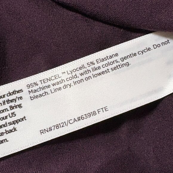 Eileen Fisher Turtleneck Solid Dark Purple Size Medium Tencel - Picture 6 of 6